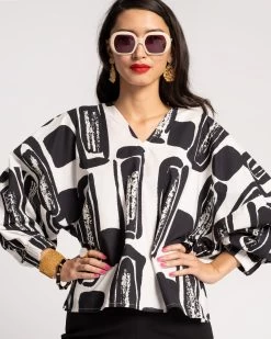 Rosa Top Flintstone Oyster Black