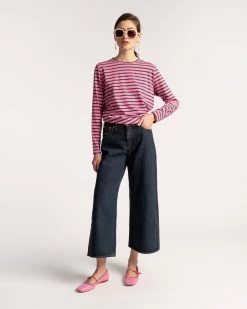 Long Sleeve Striped Shirt Pink Navy -clothing Resort23 Market0021 3