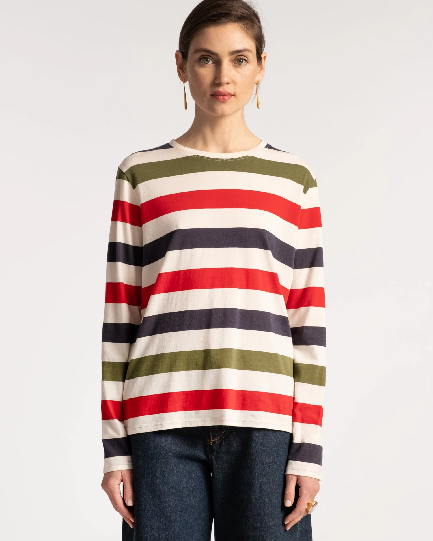 Long Sleeve Tee Boatman Stripe Oyster Multi 2 Long Sleeve Tee Boatman Stripe Oyster Multi - Image 2