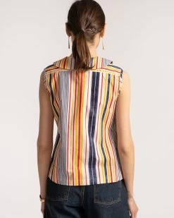 Shapely Shell Regatta Stripe Navy Yellow -clothing Resort23 Market0119 2