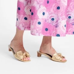 Sandy Slide Heel Soft Glove Nappa Platino -clothing SANDY 01