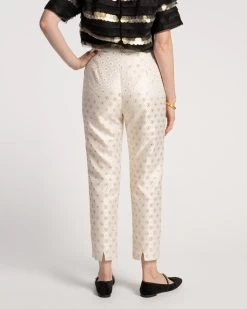 Lucy Pant Metallic Jacquard Gold -clothing SEQUIN TOP 05 scaled