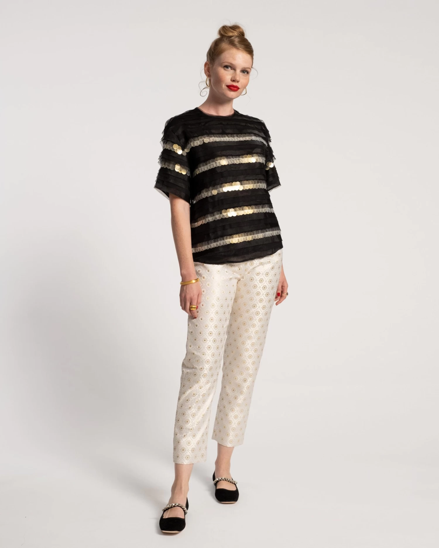 Lainie Top Sequin Tulle Stripe 2 Lainie Top Sequin Tulle Stripe - Image 2