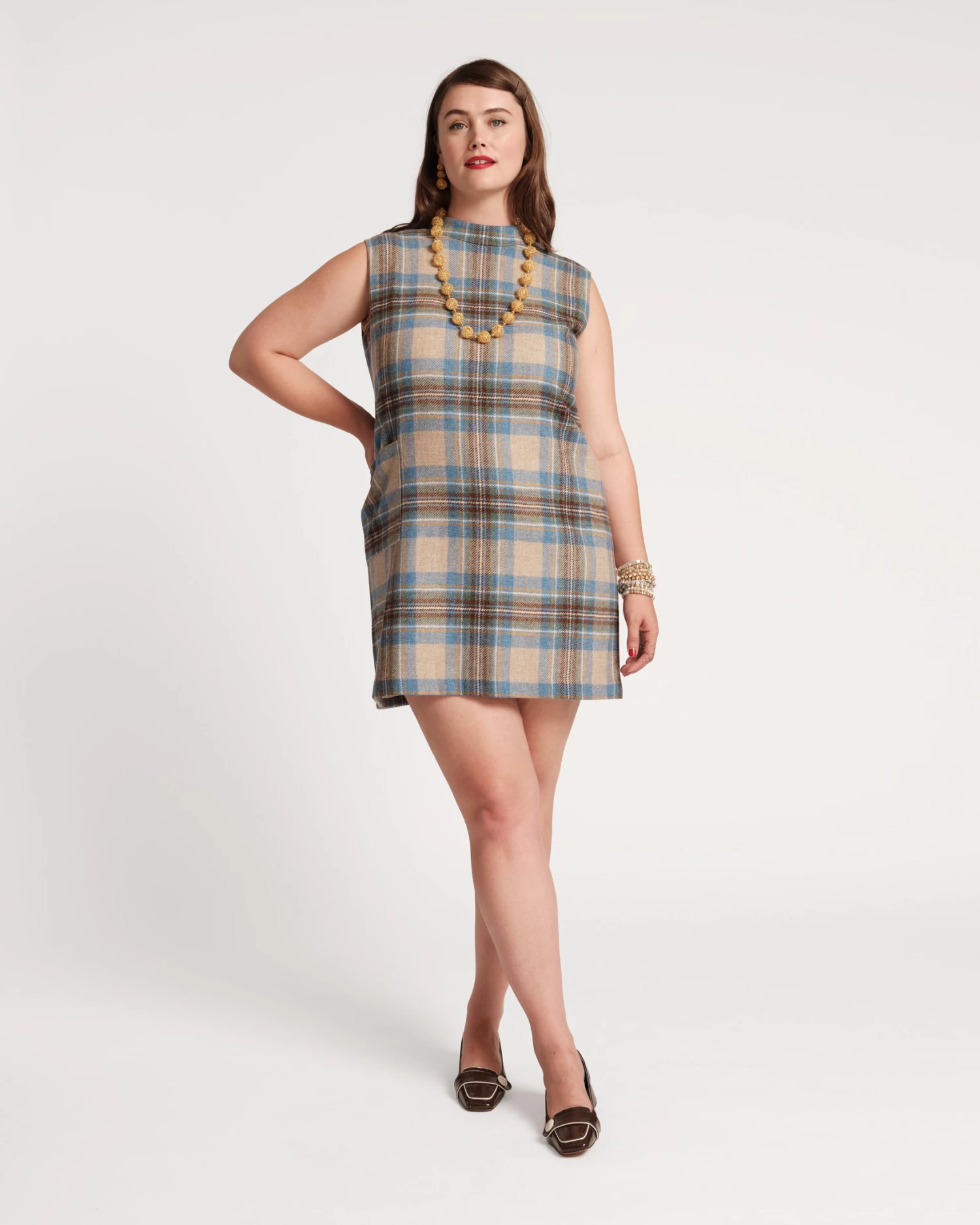 Ellen Wool Shift Dress Stewart Plaid 2 Ellen Wool Shift Dress Stewart Plaid - Image 2