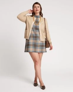 Helen Wool Cardigan Gold -clothing SHIFT DRESS PLAID PLUS2 e70a01a1 e9e1 4d49 97a1 377cf2caa3f8