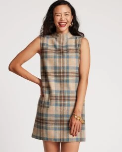 Ellen Wool Shift Dress Stewart Plaid 9 Ellen Wool Shift Dress Stewart Plaid -clothing SHIFT PLAID 02