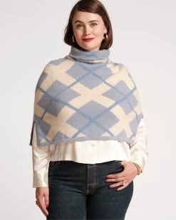 Winnie Shrug Exploded Plaid -clothing SHRUG BLUE PLUS