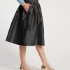Barbara Gathered Midi Skirt Black
