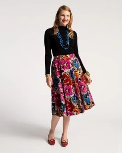 Ball Skirt Cabbage Rose Flocked Velvet -clothing SKIRT FLOCKED 01 8fc37fd5 9135 419d 950b bc78d1d892d0