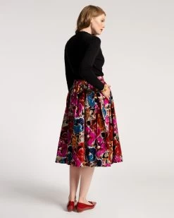 Ball Skirt Cabbage Rose Flocked Velvet -clothing SKIRT FLOCKED 04 16cf1c2f 862f 4bb1 bb94 ae4aa9bbfa5e