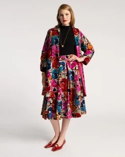 Ball Skirt Cabbage Rose Flocked Velvet -clothing SKIRT FLOCKED 07 d13d9a8f 3f57 495a b4ec 77e60fe749bc