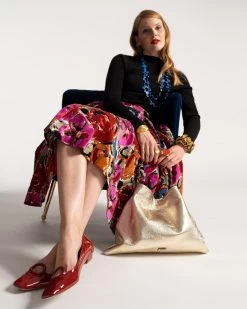 Ball Skirt Cabbage Rose Flocked Velvet -clothing SKIRT FLOCKED 08 e889b8fe abfb 4472 a768 5ea65ce855ed