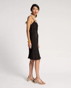 Scallop Slip Dress Silk Black 9 Scallop Slip Dress Silk Black -clothing SLIP BLACK 02 scaled