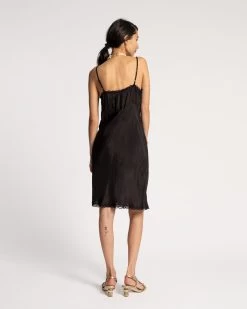 Scallop Slip Dress Silk Black 10 Scallop Slip Dress Silk Black -clothing SLIP BLACK 03 scaled