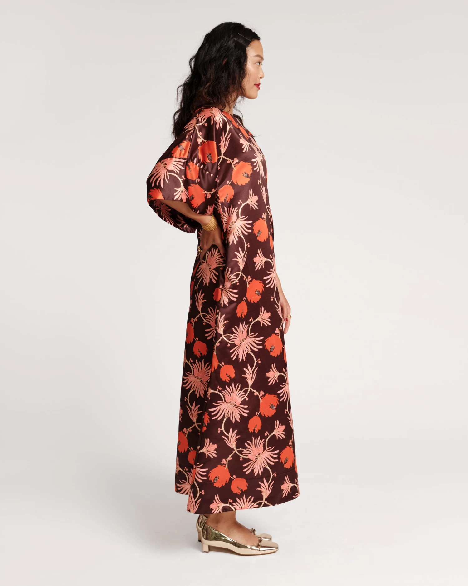 Spinnaker Satin Maxi Dress Fantasia Print 3 Spinnaker Satin Maxi Dress Fantasia Print - Image 3