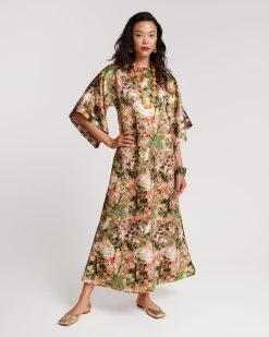 Spinnaker Satin Maxi Dress Monet Print