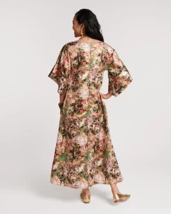 Spinnaker Satin Maxi Dress Monet Print -clothing SPINNAKER MONET 02