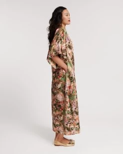 Spinnaker Satin Maxi Dress Monet Print -clothing SPINNAKER MONET 04
