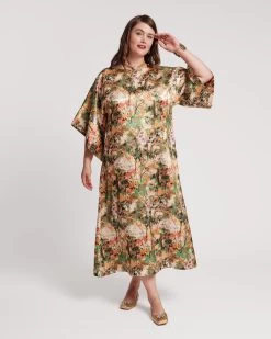 Spinnaker Satin Maxi Dress Monet Print -clothing SPINNAKER MONET plus fdaf962d 9dbd 4312 af79 8a59a0a06e67