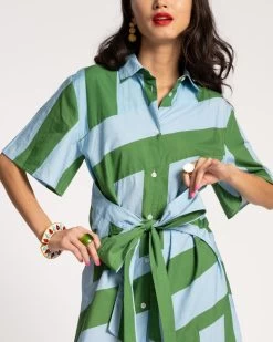 Amanda Shirtdress Stripe Green Light Blue -clothing STRIPEDRESS BG 05 c13846df 4ec1 4e8b a0f2 fa70d377fb3b