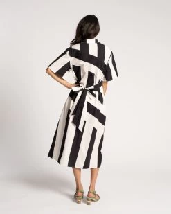 Amanda Shirtdress Stripe Black Oyster 8 Amanda Shirtdress Stripe Black Oyster -clothing STRIPEDRESS BW 03 scaled