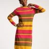 Phoebe Striped Dress Olive Multi