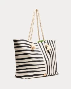 Shoulder Tote Canvas Painterly Stripe -clothing STRIPE TOTE LARGE 02