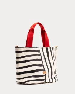 Small Tote Canvas Painterly Stripe 8 Small Tote Canvas Painterly Stripe -clothing STRIPE TOTE SMALL 02
