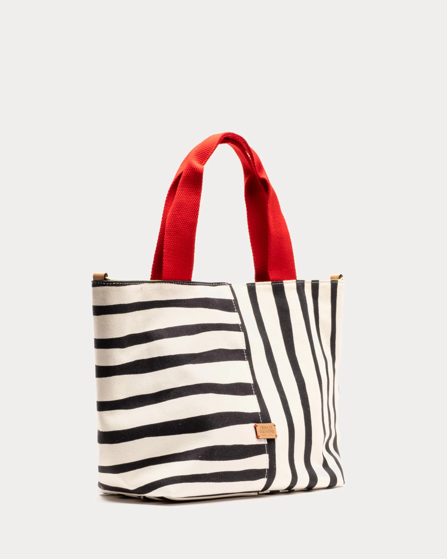 Small Tote Canvas Painterly Stripe 4 Small Tote Canvas Painterly Stripe - Image 4