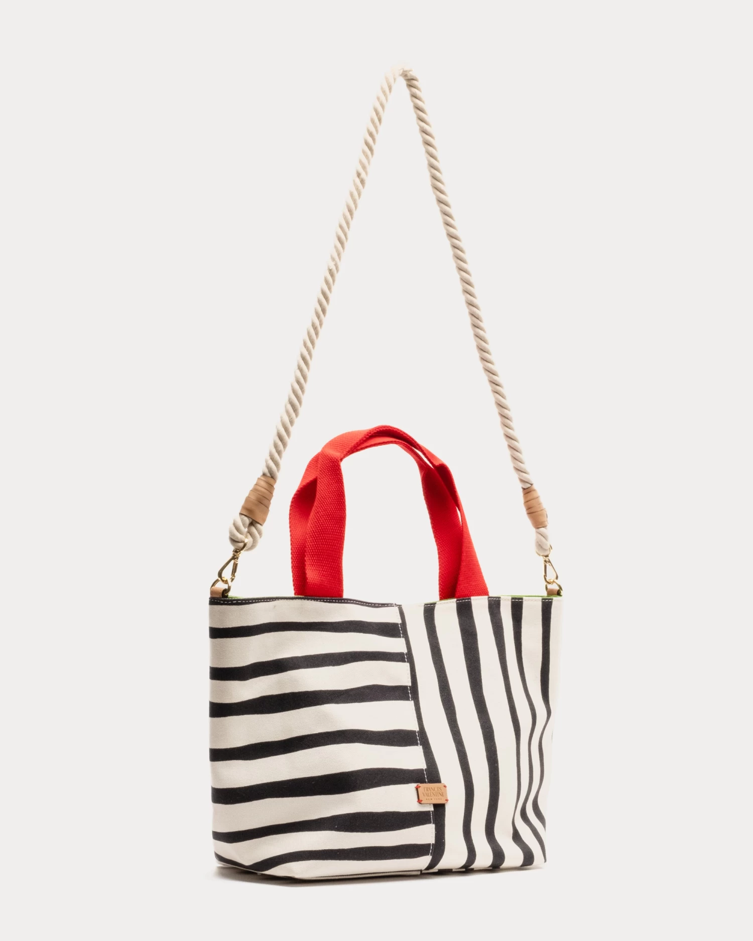 Small Tote Canvas Painterly Stripe 3 Small Tote Canvas Painterly Stripe - Image 3