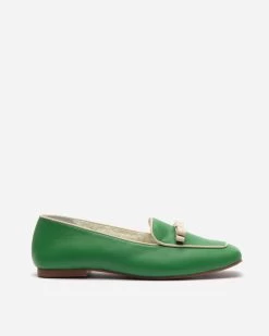 Suzanne Cozy Loafer Nappa Faux Shearling Green