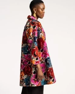 Cornelia Swing Jacket Cabbage Rose Flocked Velvet -clothing SWING FLOCKEDVELVET 04