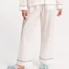 Teddy Pajama Pant White Navy