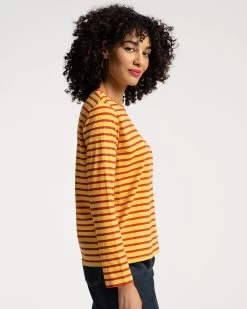 Long Sleeve Striped Shirt Yellow Red -clothing T RED YELLOW 02