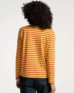 Long Sleeve Striped Shirt Yellow Red -clothing T RED YELLOW 03