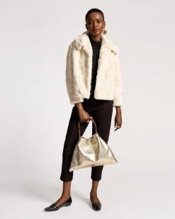 Babe Jacket Ripple Faux Fur White