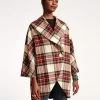 Cocoon Wool Coat Christmas Plaid