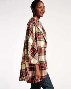 Cocoon Wool Coat Christmas Plaid -clothing Wool Coat 03