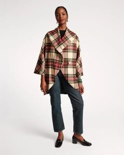 Cocoon Wool Coat Christmas Plaid -clothing Wool Coat 04