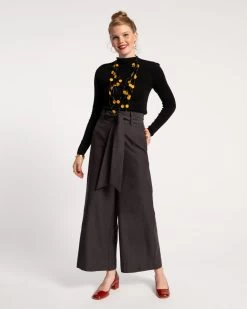 Zoey Belted Cotton Pant Charcoal 5 Zoey Belted Cotton Pant Charcoal -clothing ZOE GREY 01 scaled