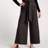 Zoey Belted Cotton Pant Charcoal