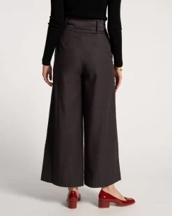 Zoey Belted Cotton Pant Charcoal 7 Zoey Belted Cotton Pant Charcoal -clothing ZOE GREY 04