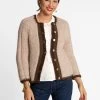 Wool Border Sweater Oatmeal