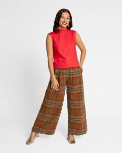Bossy Pant Wool Plaid Andrews Plaid
