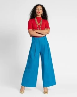 Bossy Pant Wool Turquoise 8 Bossy Pant Wool Turquoise -clothing bossy torq 02