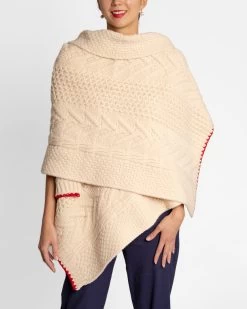 Classic Cable Wrap Colorblock Natural Red