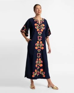 Charming Caftan Poppy Embroidery Navy -clothing caftan poppy navy 02 dc4ba041 96a0 432a b7bf 99e7e1d139f1