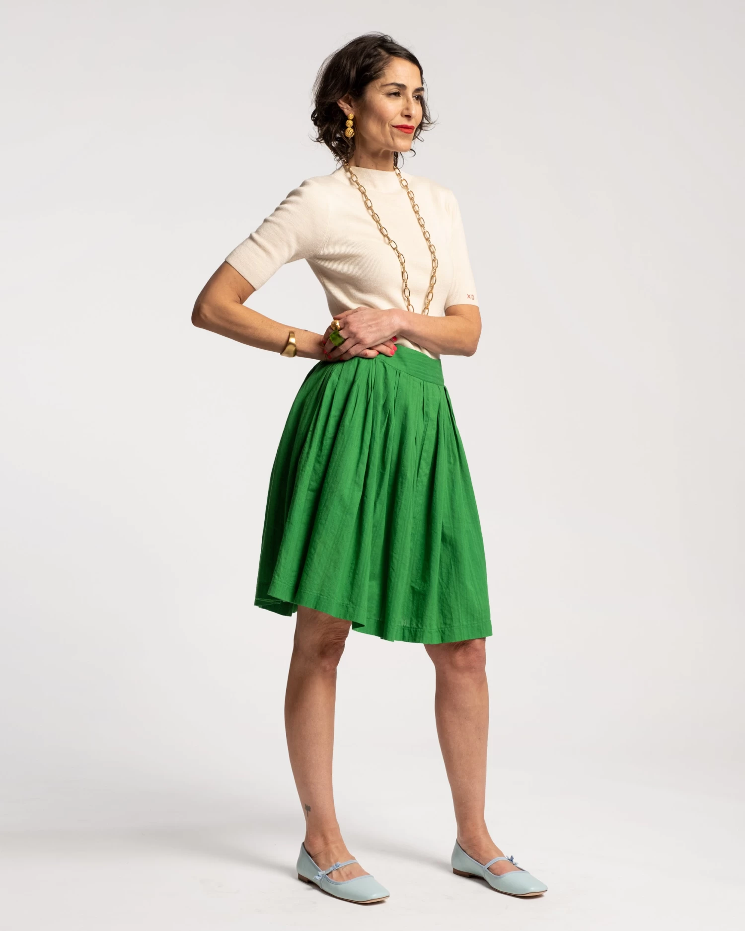 Claire Skirt Green 2 Claire Skirt Green - Image 2