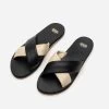 Criss Cross Cloud Slide Nappa Black Oyster