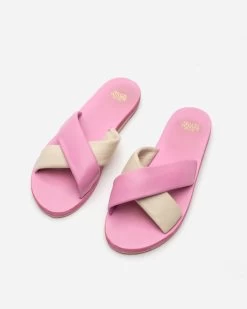 Criss Cross Cloud Slide Nappa Pink Oyster -clothing cloud slide pink 03 c43935ec 4539 4b5b aa33 e5b3f4504158